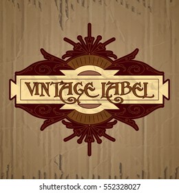 vector vintage items: label Art Nouveau