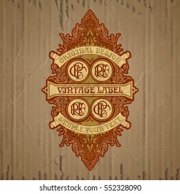vector vintage items: label Art Nouveau