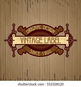 vector vintage items: label Art Nouveau