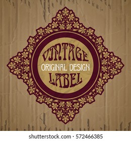 vector vintage items: label Art Nouveau