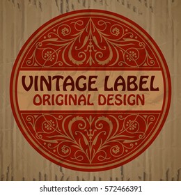 vector vintage items: label Art Nouveau