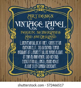 Vektorvintage: Label Art Nouveau