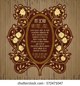 vector vintage items: label Art Nouveau