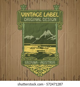 vector vintage items: label Art Nouveau