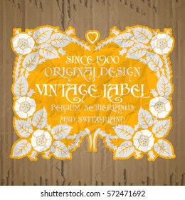 vector vintage items: label Art Nouveau
