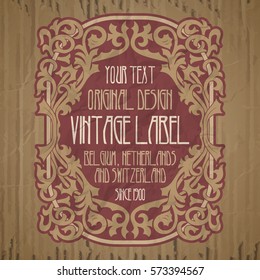 vector vintage items: label Art Nouveau