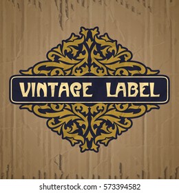 vector vintage items: label Art Nouveau