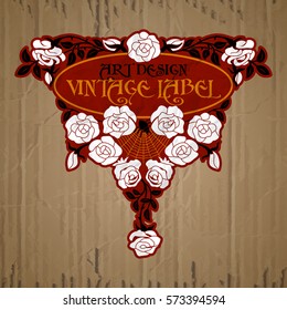 vector vintage items: label Art Nouveavector vintage items: label Art Nouveauu