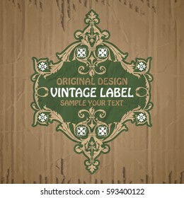 vector vintage items: label Art Nouveau