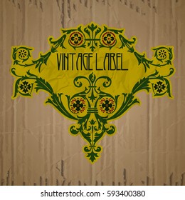 vector vintage items: label Art Nouveau
