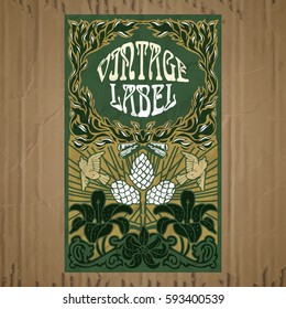 vector vintage items: label Art Nouveau