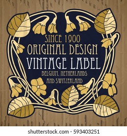 vector vintage items: label Art Nouveau