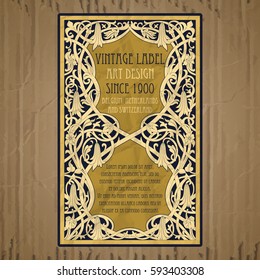 vector vintage items: label Art Nouveau