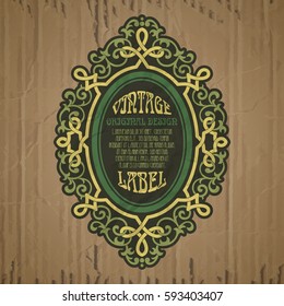 vector vintage items: label Art Nouveau