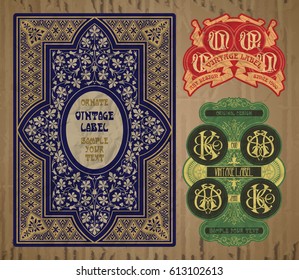 vector vintage items: label Art Nouveau