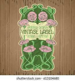 vector vintage items: label Art Nouveau
