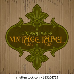 vector vintage items: label Art Nouveau