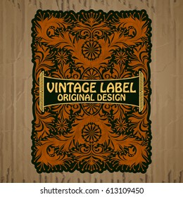 vector vintage items: label Art Nouveau