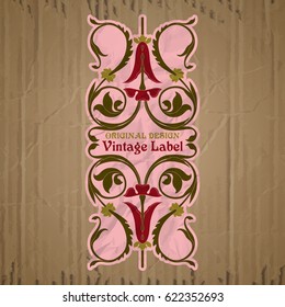 vector vintage items: label Art Nouveau