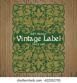 vector vintage items: label Art Nouveau