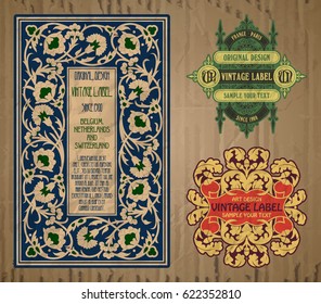 vector vintage items: label Art Nouveau