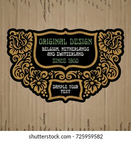 vector vintage items: label Art Nouveau