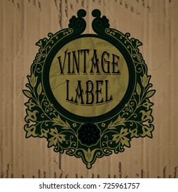 vector vintage items: label Art Nouveau