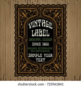 vector vintage items: label Art Nouveau