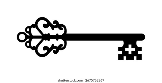 Diseño de boceto de llave vintage de Vector
