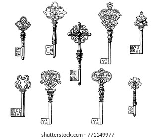 Vintage Keys Vol. 1 der Vektorillustration