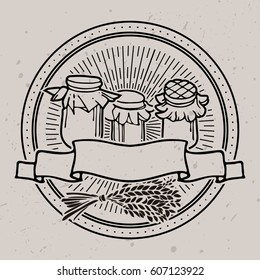  vector vintage label, badge, or emblem,  harvest, vegetables