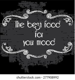 Vector vintage label the best food for your mood