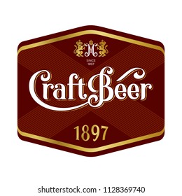 Vector vintage label design for craft beer 