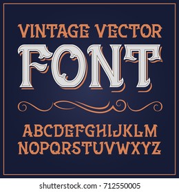 Vector vintage label font.