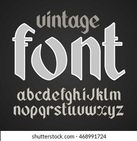 Vector vintage label font on a dark backround