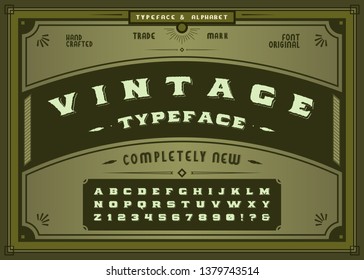 Vector vintage label font. Retro font.