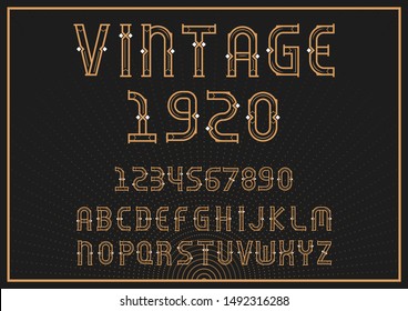 Vector vintage label font. retro fonts, alphabet