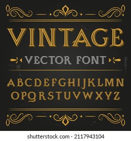 
Tipo de letra vectorial vintage. Tipo de letra retro.