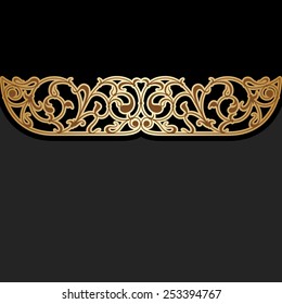 Vector vintage label or invitation card with art deco ornament.
