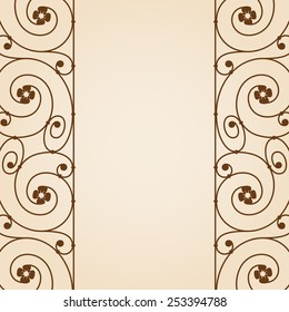 Vector vintage label or invitation card with art deco ornament.