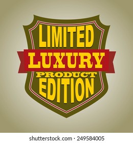 Vector vintage label and shield limited luxury product edition vector illustration