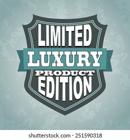 Vector vintage label and shield limited luxury product edition vector illustration