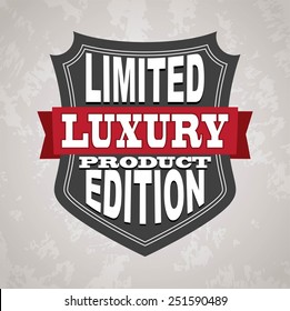 Vector vintage label and shield limited luxury product edition vector illustration
