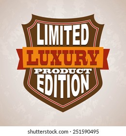 Vector vintage label and shield limited luxury product edition vector illustration