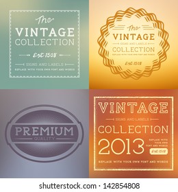 Vector Vintage Labels collection. Layered vector illustration.