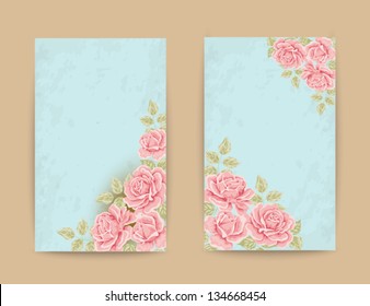 Vector vintage labels with flowers