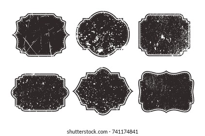 Vector vintage labels.Set of grunge badges.