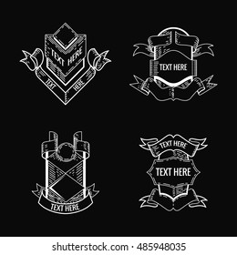 vector of vintage labels with light weight style