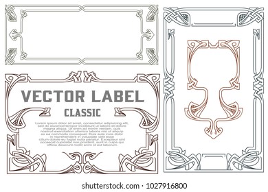 Vector vintage labels on different versions for decoration and design.