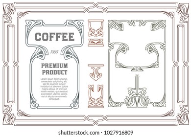 Vector vintage labels on different versions for decoration and design.